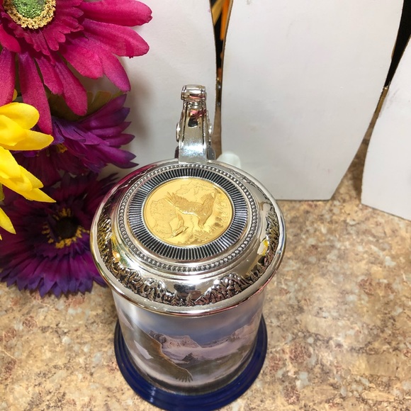Franklin Mint "Eagle Of The Last Frontier" Beer Stein W/Lid By Ted Blaylock - Picture 9 of 11